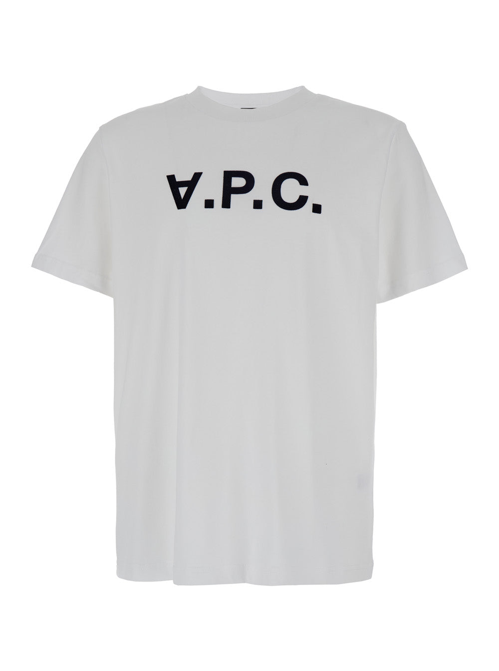 A.P.C. Men White Oversized T-Shirt With Apc Print In Cotton Man
