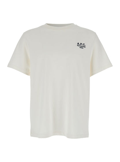 A.P.C. Women White Crewneck T-Shirt With Logo Embroidered On The Front In Cotton Woman