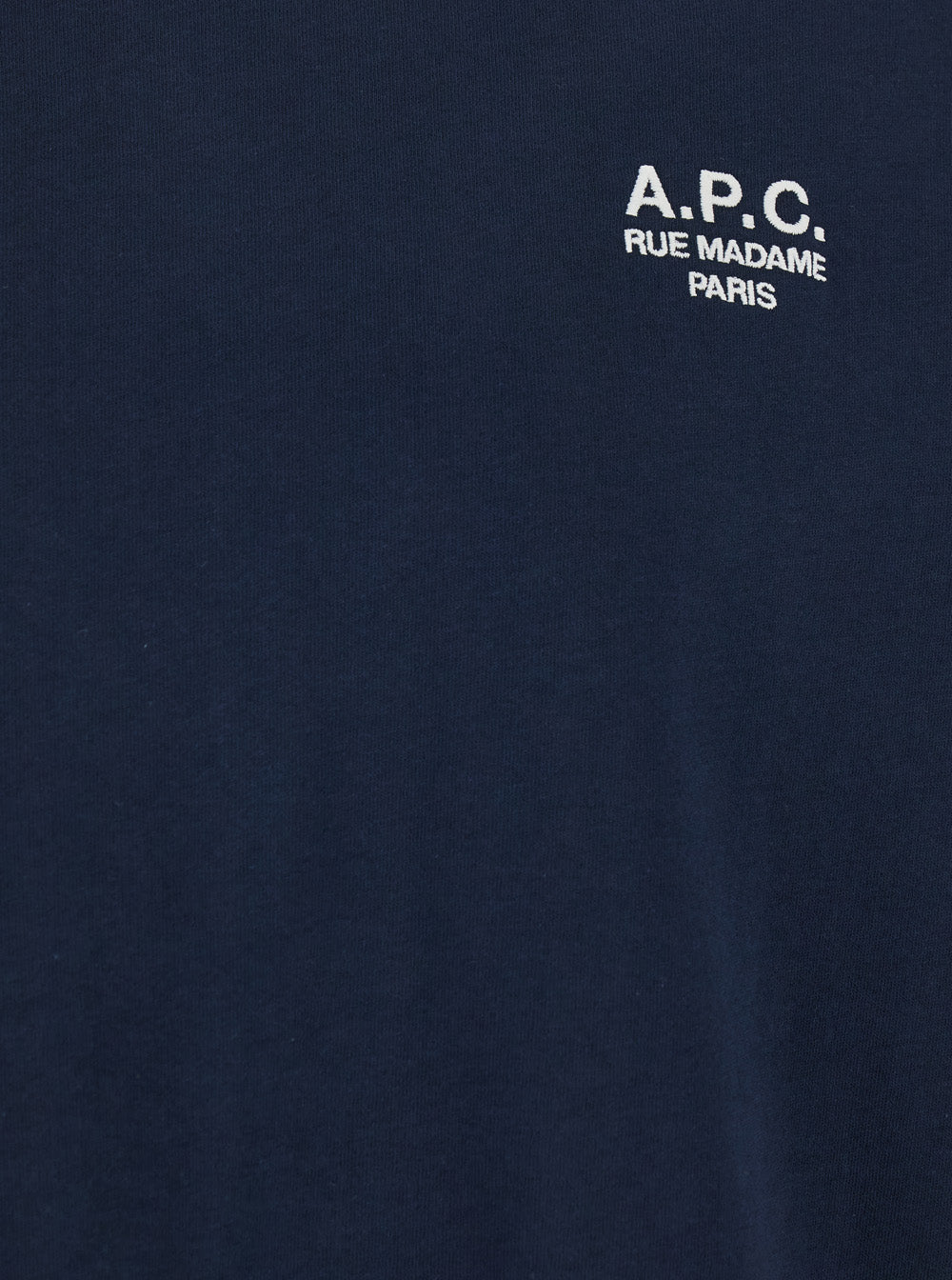 A.P.C. Men Blue Crewneck T-Shirt With Logo Embroidered On The Front In Cotton Man