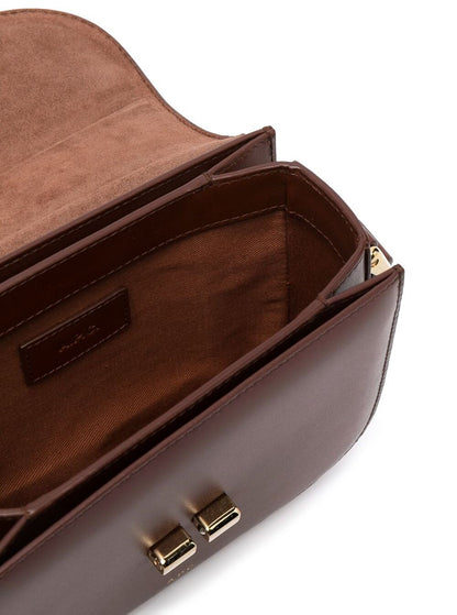 A.P.C. Women Grace Mini Brown Leather Crossbody Bag Woman