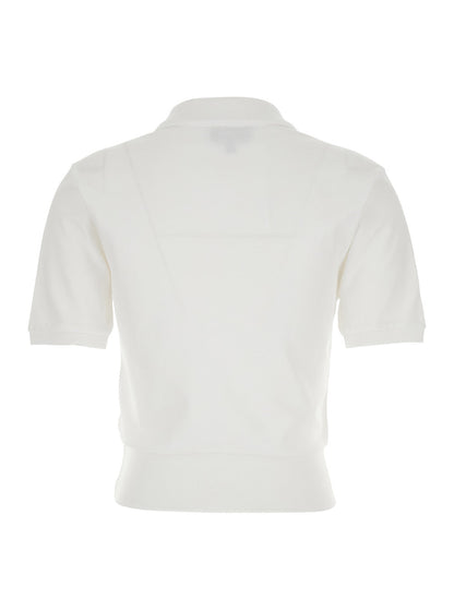 A.P.C. Women 'Oceane' White Polo Shirt With Classic Collar And Logo Embroidery On The Front In Cotton Woman