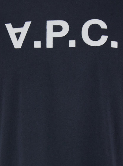 A.P.C. Women Blue Crewneck T-Shirt With Logo On The Front In Cotton Woman