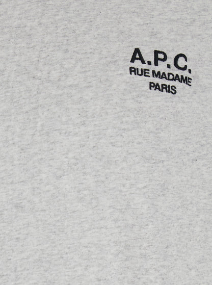 A.P.C. Women Grey Crewneck T-Shirt With Logo Embroidered On The Front In Cotton Woman
