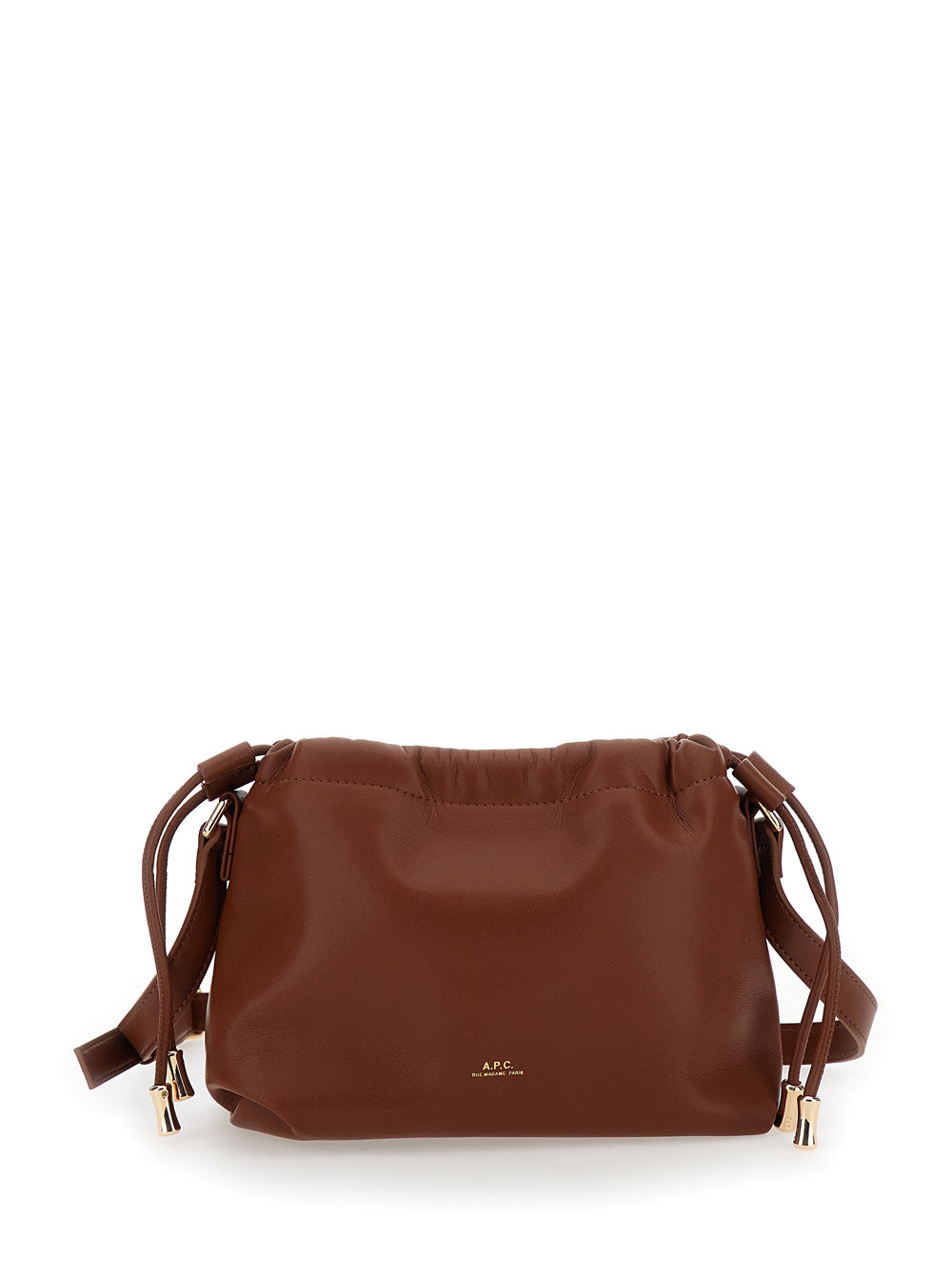 A.P.C. Women 'Ninon Mini' Brown Crossbody Bag With Embossed Logo On The Front And Adjustable Shoulder Strap In Ecoleather Woman