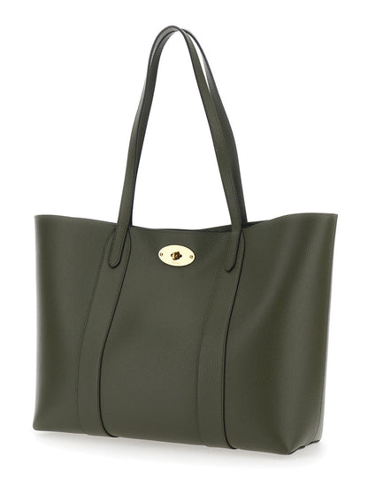 Mulberry Women 'Bayswater' Green Tote Bag With Front Turn-Lock Closure In Leather Woman