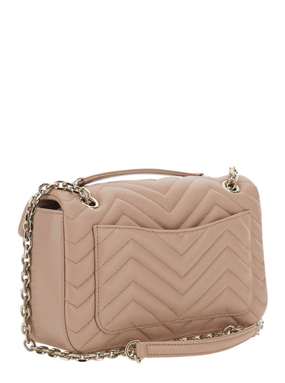 Gucci Women 'Gg Marmont' Pink Crossbody Bag With Chain-Link Sliding Shoulder Strap And Gg Plaque On The Front In Leather Woman