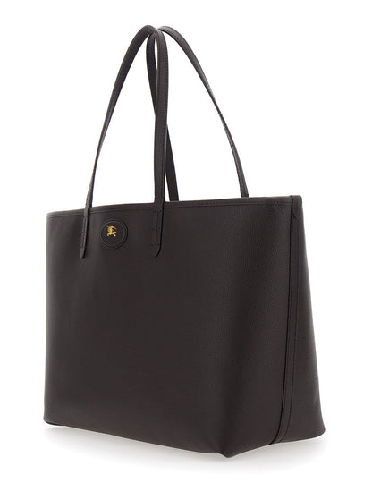 Burberry Women Brown Reversible Tote Bag With Ekd Patch On The Front In Leather Woman
