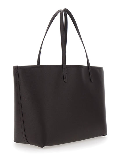 Burberry Women Brown Reversible Tote Bag With Ekd Patch On The Front In Leather Woman
