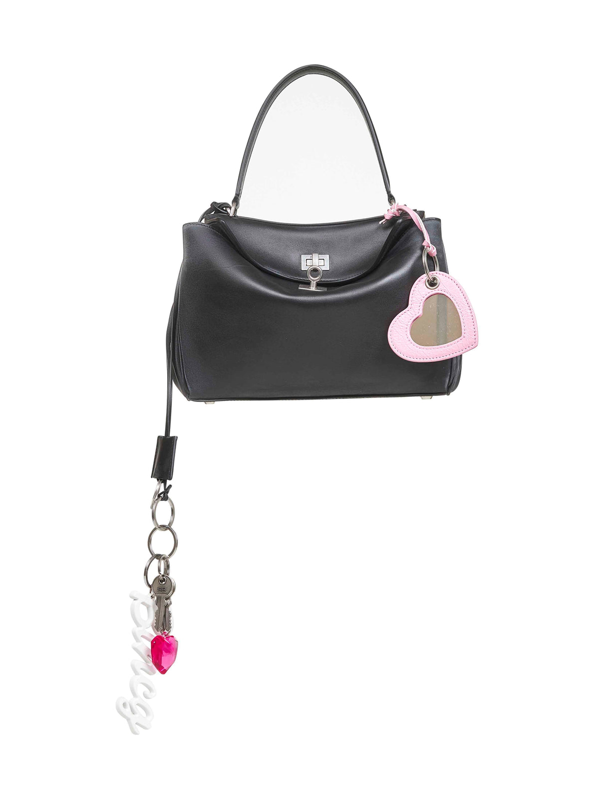 Balenciaga Women Black Rodeo Small Charms Handbag