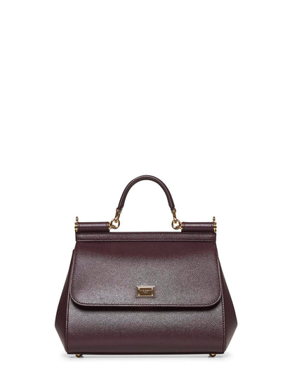 Dolce & Gabbana Women Burgundy Large Sicily Handbag