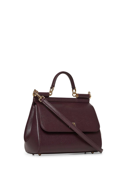 Dolce & Gabbana Women Burgundy Large Sicily Handbag