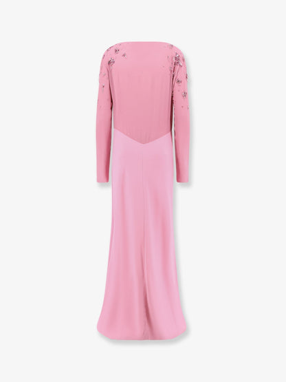 Alberta Ferretti Women Viscose Long Dress With Silk Top With Sequins
