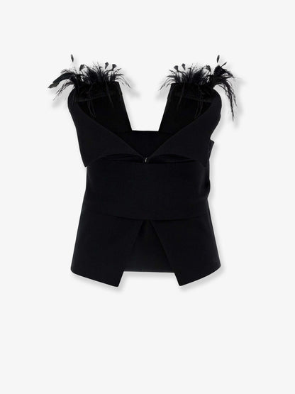 Alberta Ferretti Women Viscose Blend Top With Feathers Profile