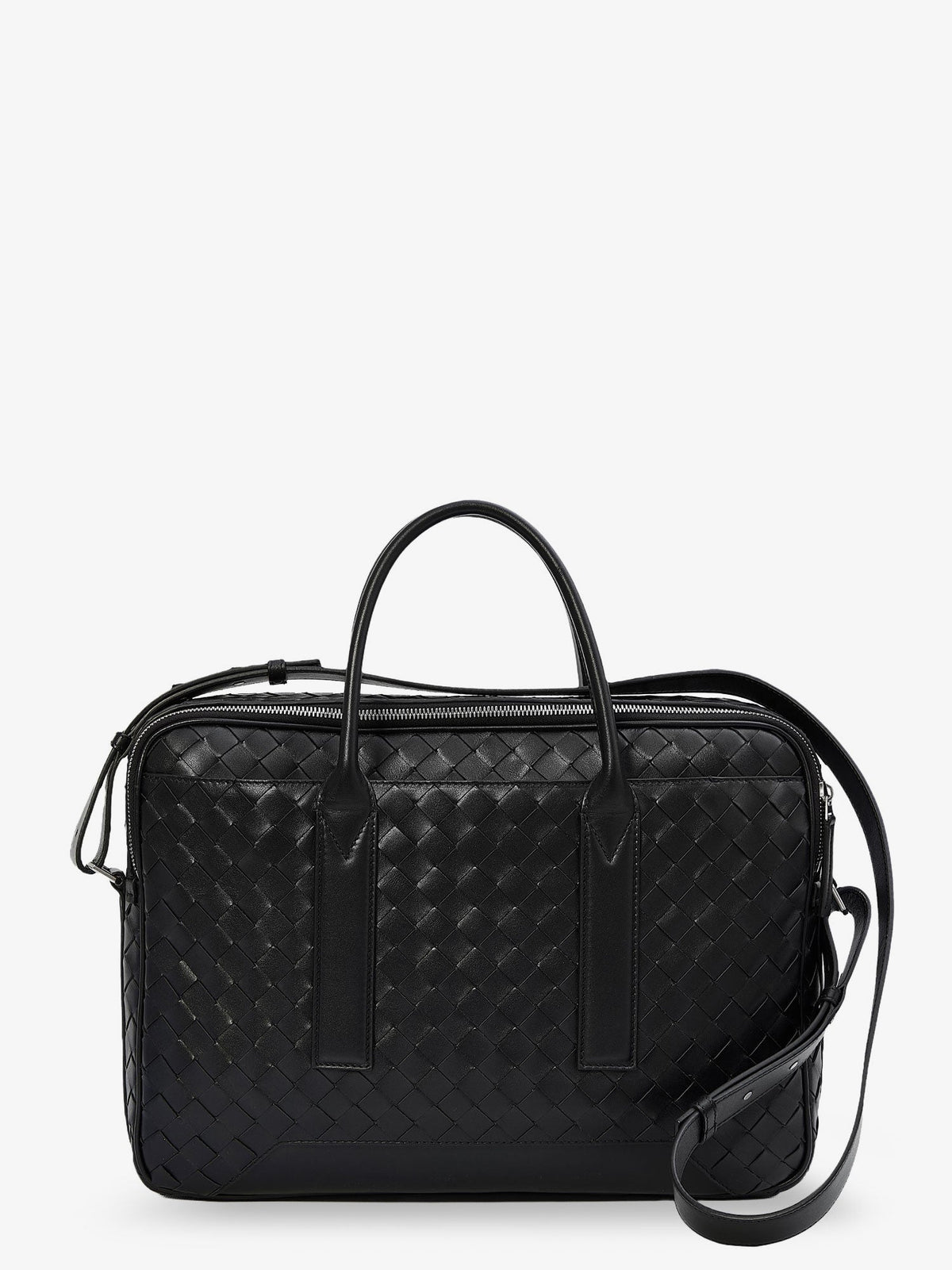 Bottega Veneta Men Getaway Leather Briefcase