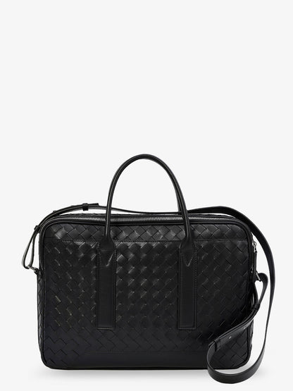 Bottega Veneta Men Getaway Leather Briefcase