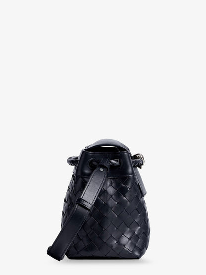 Bottega Veneta Men Andiamo Messenger Shoulder Bag In Woven Leather With Knot Detail
