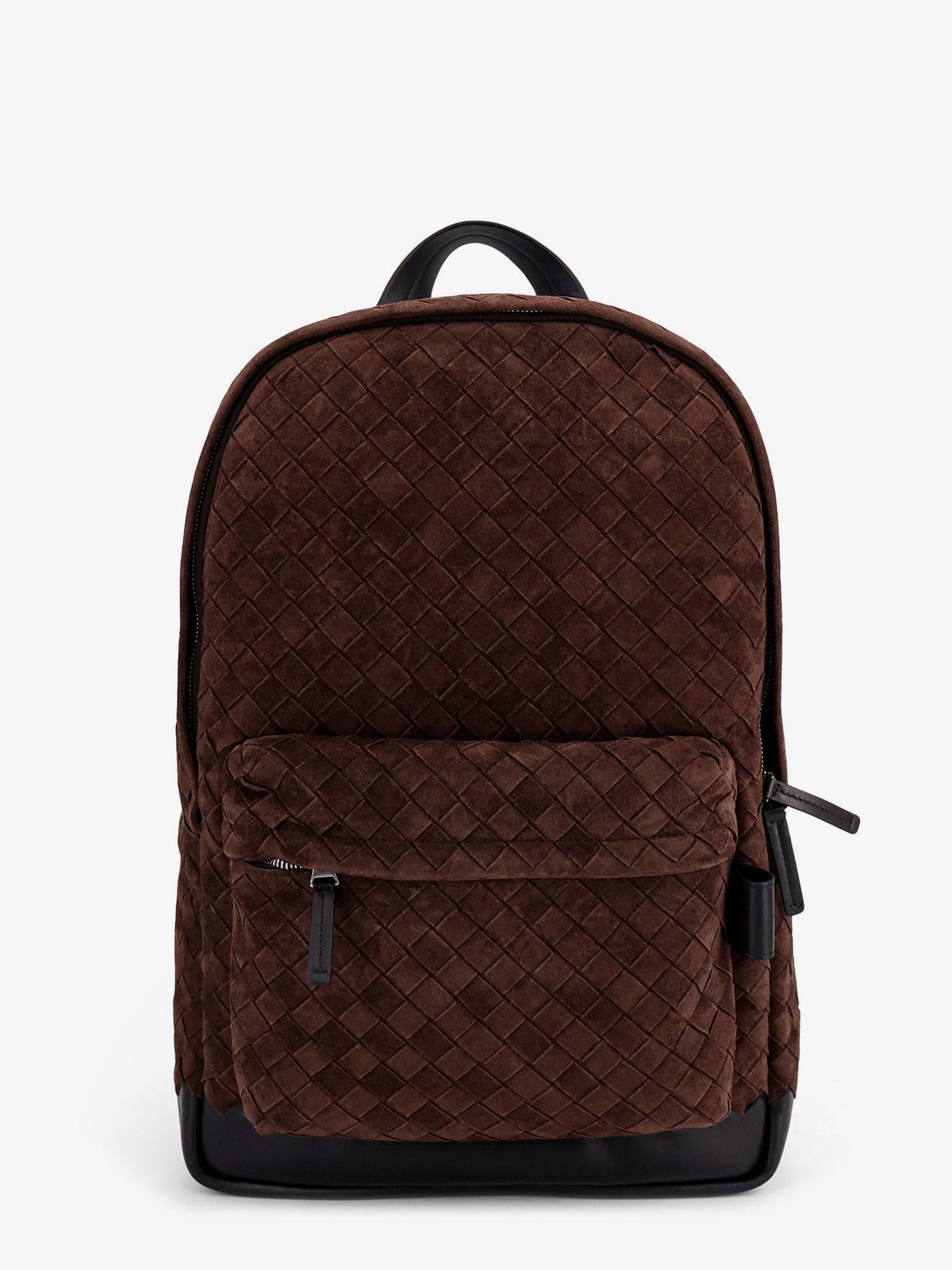 Bottega Veneta Men Suede Backpack With Intrecciato Motif