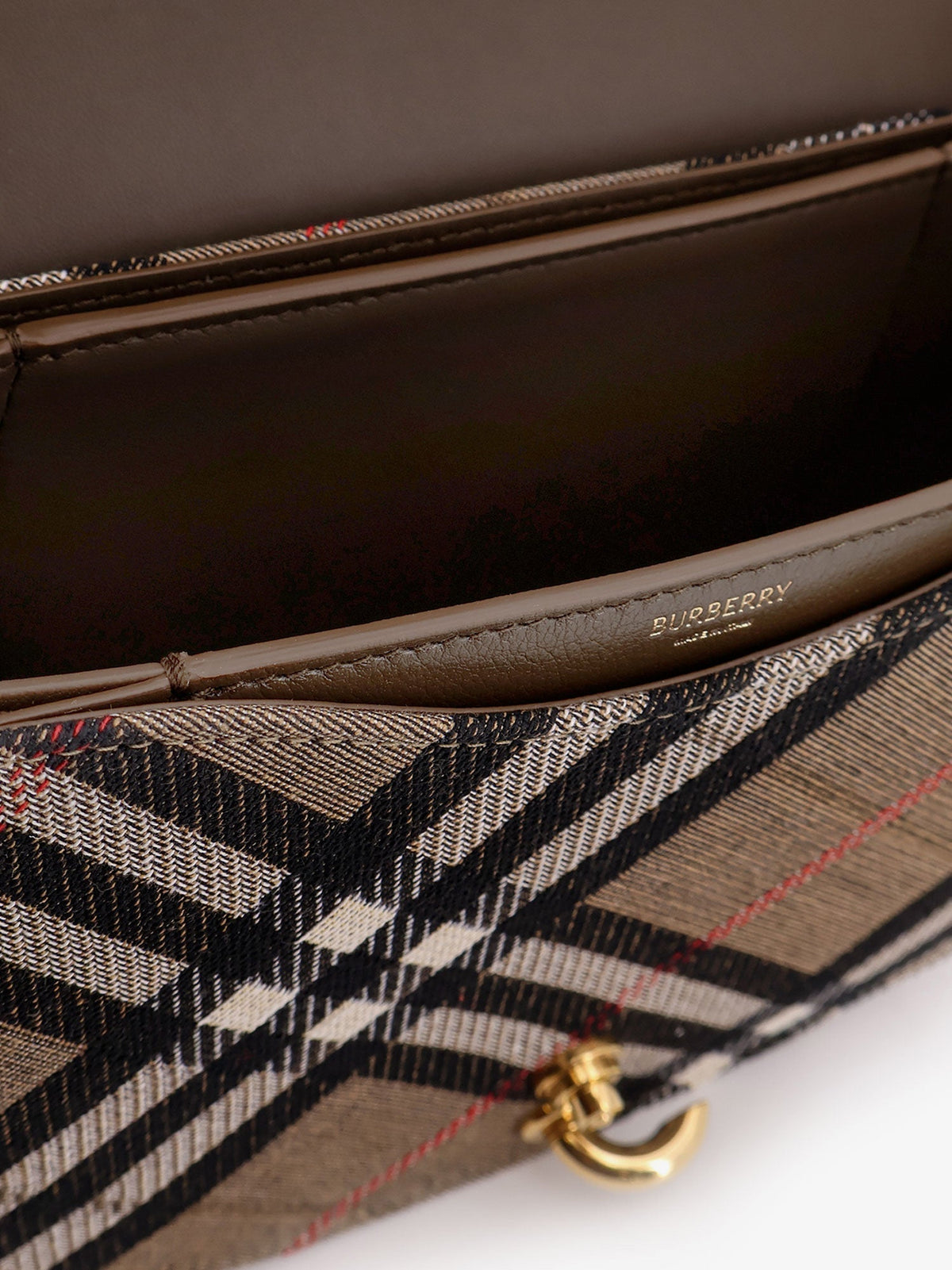 Burberry Women Bridle Canvas And Leather Check Shoulder Bag