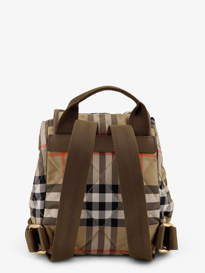 Burberry Women Horseshoe Check Nylon Backpack