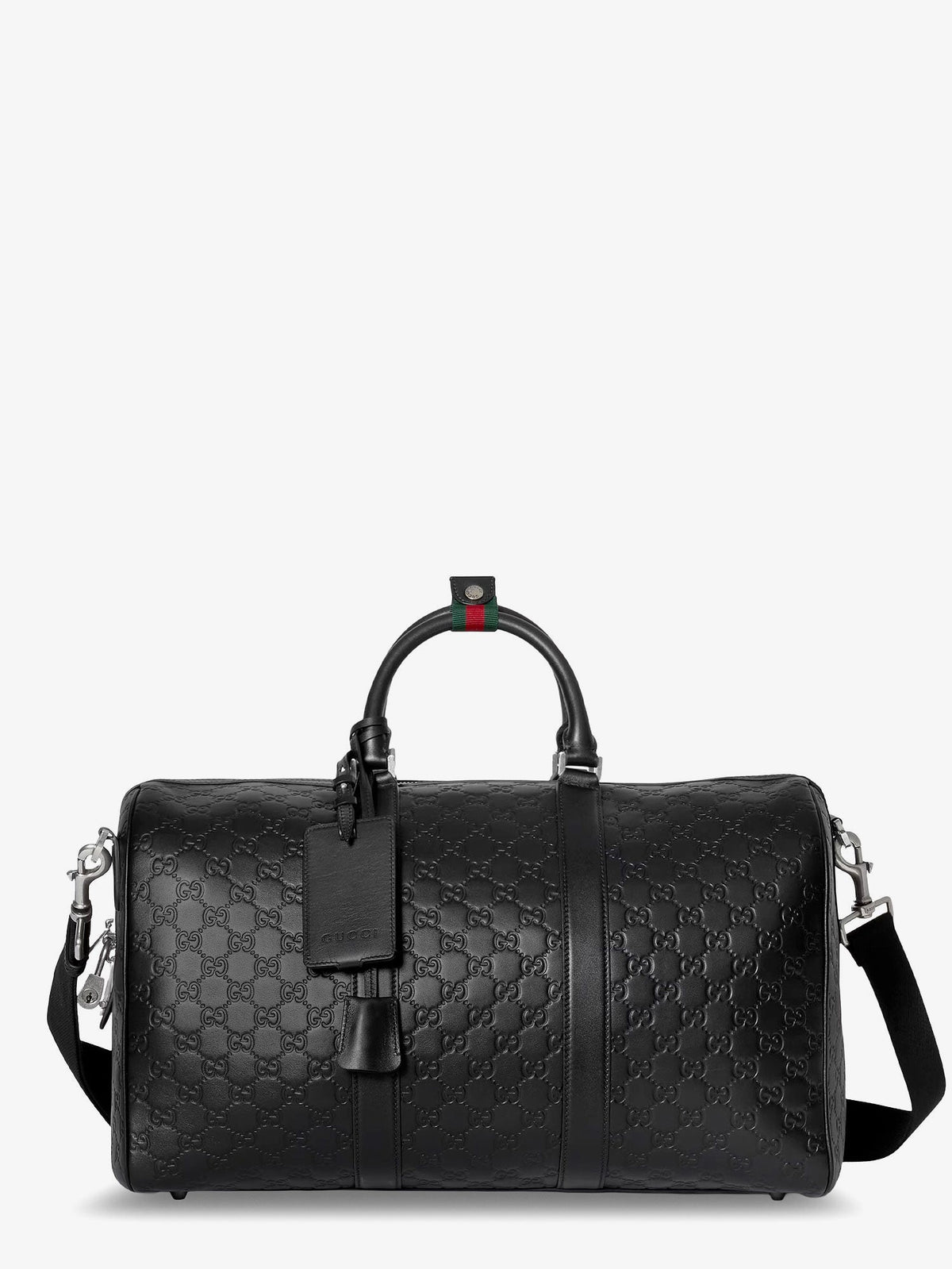 Gucci Men Coated Canvas Gg Emblem Travel Bag With Gg Motif
