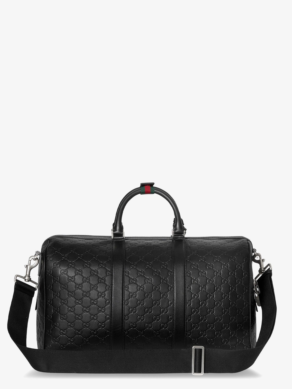 Gucci Men Coated Canvas Gg Emblem Travel Bag With Gg Motif