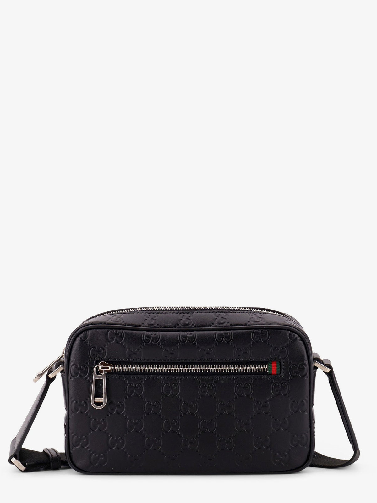 Gucci Men Gg Emblem Leather Crossbody Bag