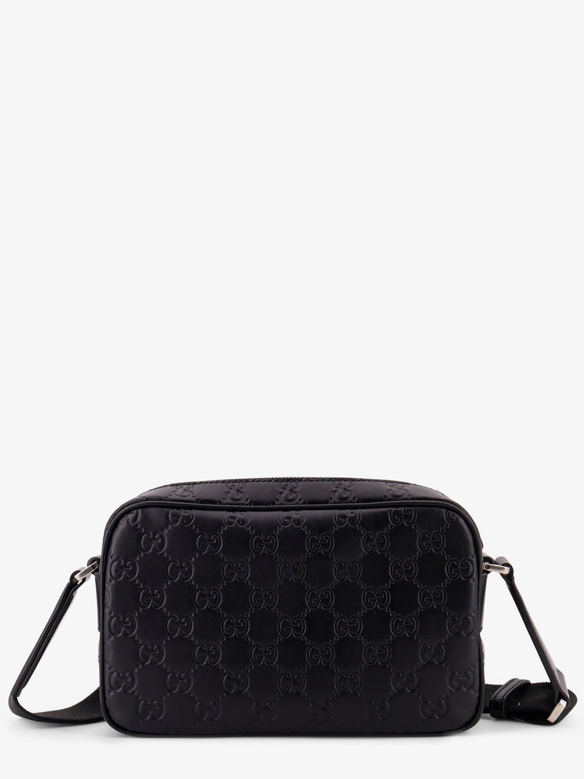 Gucci Men Gg Emblem Leather Crossbody Bag