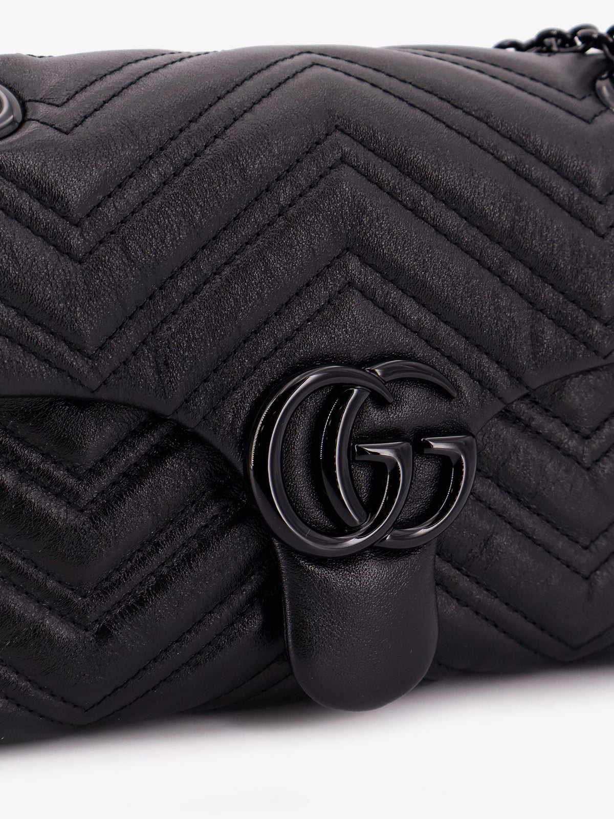 Gucci Women Matelasse Leather Gg Marmont Crossbody Bag