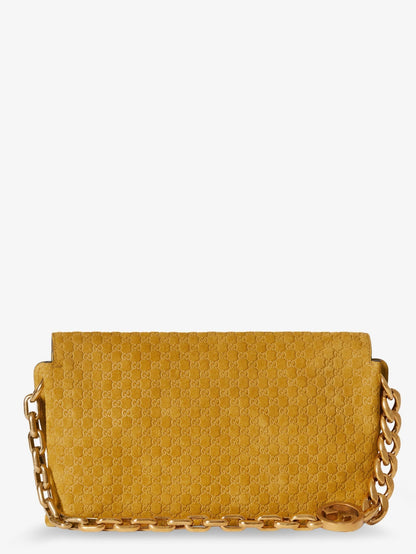 Gucci Women Suede Shoulder Bag With All-Over Gg Motif