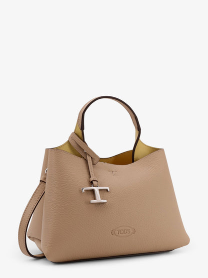 Tod's Women Leather Shoulder Bag With Metal T-Timeless Logo