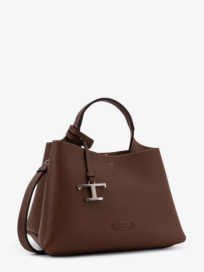 Tod's Women Leather Crossbody Bag With Metal T-Timeless Logo