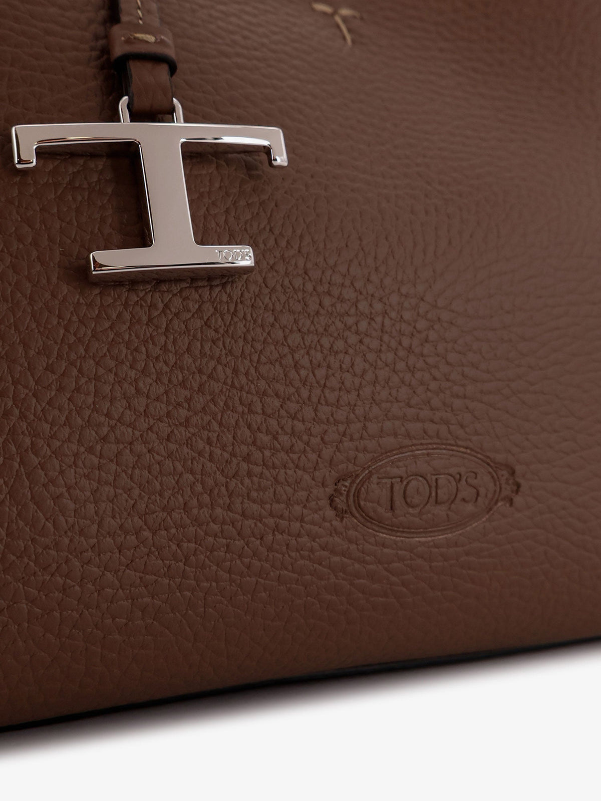 Tod's Women Leather Crossbody Bag With Metal T-Timeless Logo