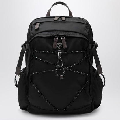 Prada Speedrock Backpack In Black Re-Nylon And Leather Men