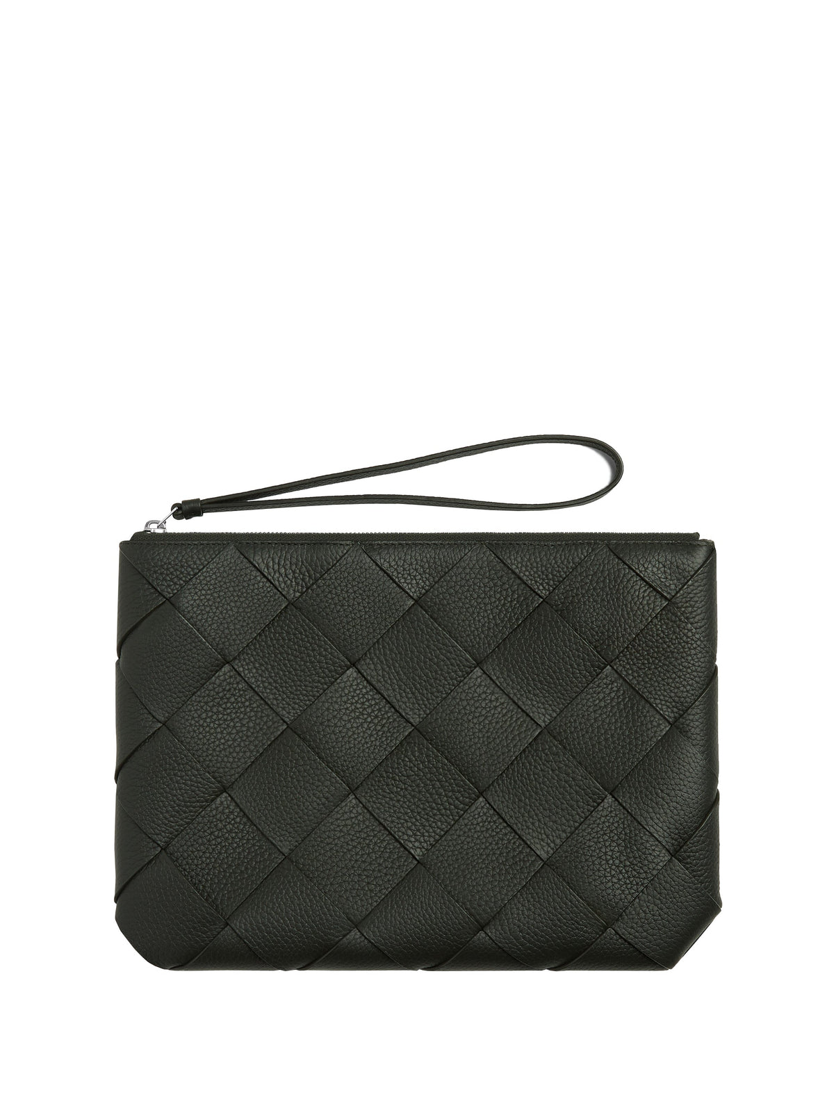 Bottega Veneta Men Woven Leather Clutch Bag