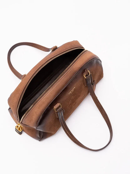 Prada Women Suede `Bowling` Bag