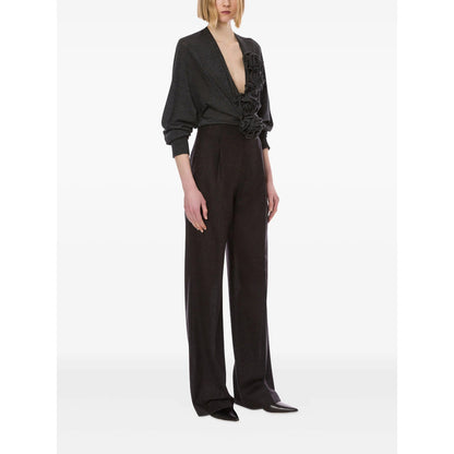 Alberta Ferretti Grey Trousers - High-Waisted Trousers Women