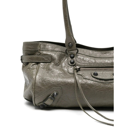 Balenciaga Women Army Green Le City East-West Shoulder Bag