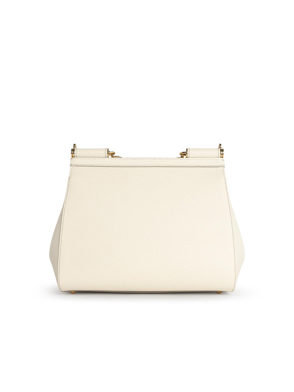Dolce & Gabbana 'Sicily' White Leather Bag Women