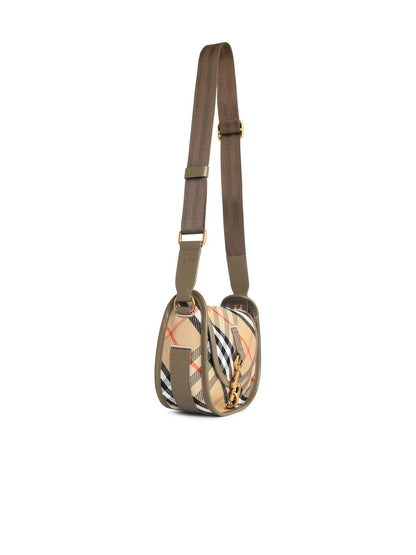 Burberry 'B Clip' Mini Messenger Bag In Beige Sand Cotton Blend Women