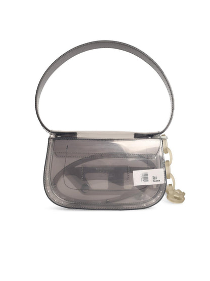 Diesel Iconic '1Dr Shoulder Bag In Silver Transparent Tpu Women