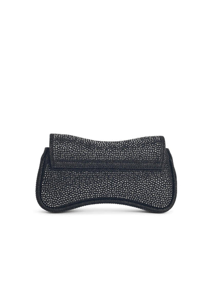 Diesel 'Play' Black Glitter Fabric Clutch Women