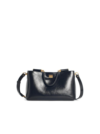 Dolce & Gabbana Large 'My Sicily' Black Leather Bag Women