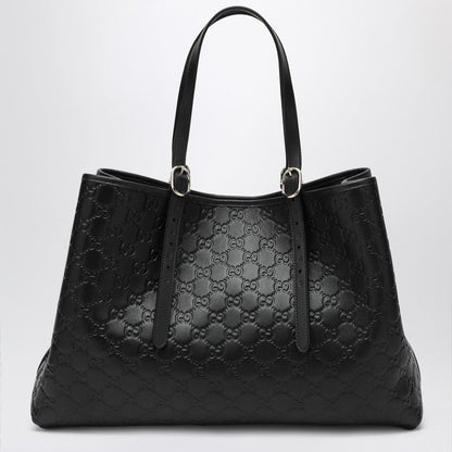 Gucci Gg Emblem Large Black Shopping Bag Women