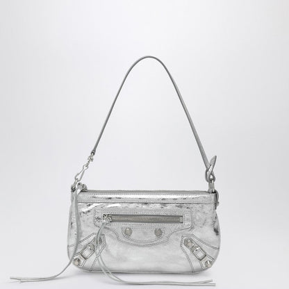 Balenciaga Silver Metallic Le City Shoulder Pouch Women