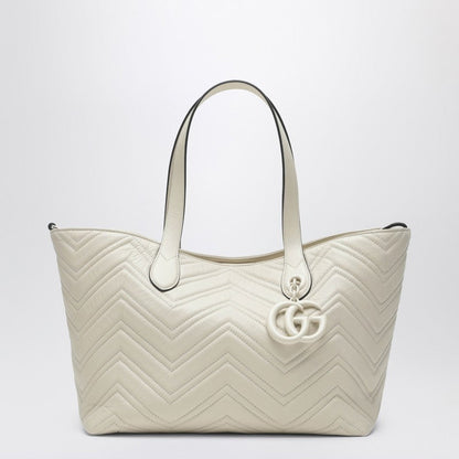 Gucci Gg Marmont Medium Shopping Bag Ivory Women