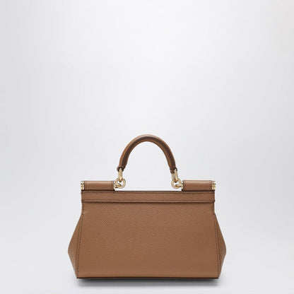Dolce&Gabbana Small Sicily Top-Handle Bag In Caramel Leather Women