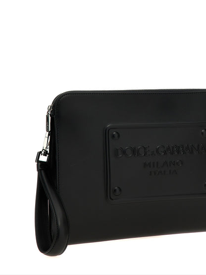 Dolce & Gabbana Men Large Plaque Pouch