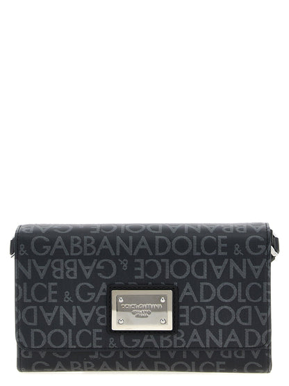 Dolce & Gabbana Men Coated Jacquard Crossbody Bag