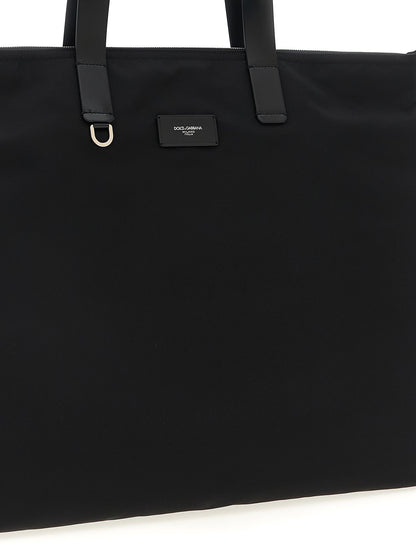 Dolce & Gabbana Men Big Logo Patch Shopping Bag