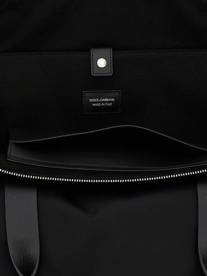 Dolce & Gabbana Men Media Logo Patch Shopping Bag